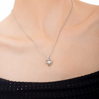 Κολιέ γυναικείο από ανοξείδωτο ατσάλι καρδιά με πέρλα