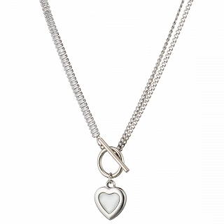 Oxzen κολιέ γυναικείο από ανοξείδωτο ατσάλι, με κρεμαστή καρδιά