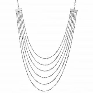 Κολιέ γυναικείο από ανοξείδωτο ατσάλι με πέντε σειρές αλυσίδα