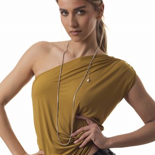 Γυναικείο κολιέ από ανοξείδωτο ατσάλι διπλό μακρύ