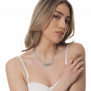 Γυναικείο κολιέ από ανοξείδωτο ατσάλι μακρύ με ιδιαίτερο σχήμα