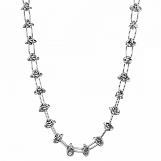 Αλυσίδα λαιμού από ανοξείδωτο ατσάλι μακριά με κόμπους