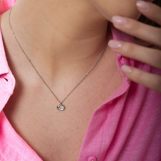 Oxzen γυναικείο κολιέ από ανοξείδωτο ατσάλι με οπάλιο