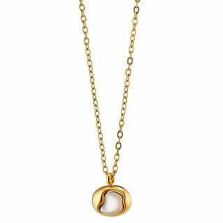 Oxzen γυναικείο κολιέ από ανοξείδωτο ατσάλι με οπάλιο