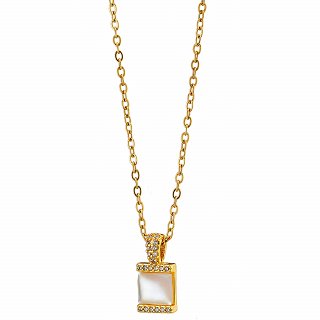 Oxzen γυναικείο κολιέ από ανοξείδωτο ατσάλι με οπάλιο