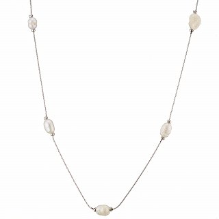 Oxzen γυναικείο κολιέ από ανοξείδωτο ατσάλι με πέρλες