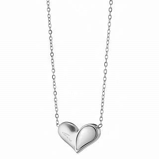 Oxzen γυναικείο ατσάλινο κολιέ με καρδιά