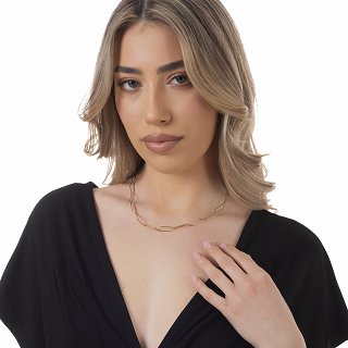 Oxzen γυναικείο ατσάλινο κολιέ με παραλληλόγραμμα