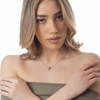 Oxzen γυναικείο ατσάλινο κολιέ με οπάλιο και λευκά ζιργκόν