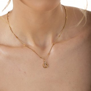 Oxzen γυναικείο ατσάλινο κολιέ με ζιργκόν