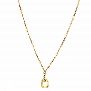 Oxzen γυναικείο ατσάλινο κολιέ με ζιργκόν