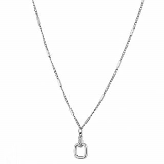 Oxzen γυναικείο ατσάλινο κολιέ με ζιργκόν