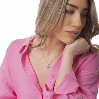 Oxzen γυναικείο ατσάλινο κολιέ δελφίνι με οπάλιο