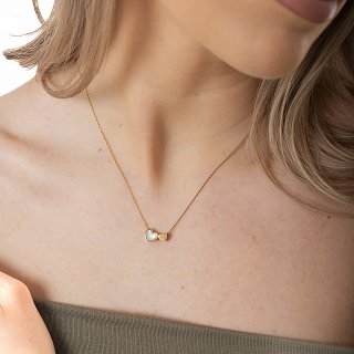 Oxzen γυναικείο ατσάλινο κολιέ διπλή καρδιά