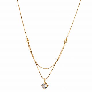 Oxzen γυναικείο ατσάλινο κολιέ μονόπετρο