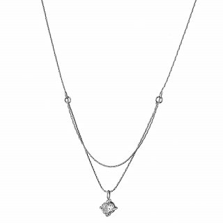 Oxzen γυναικείο ατσάλινο κολιέ μονόπετρο