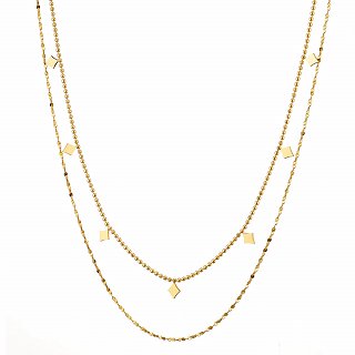 Oxzen γυναικείο ατσάλινο κολιέ διπλό