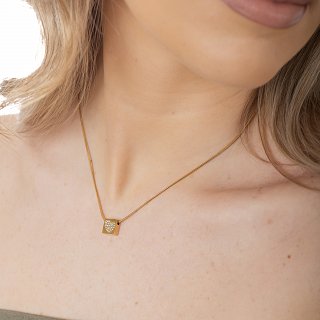 Oxzen γυναικείο ατσάλινο κολιέ με καρδιά