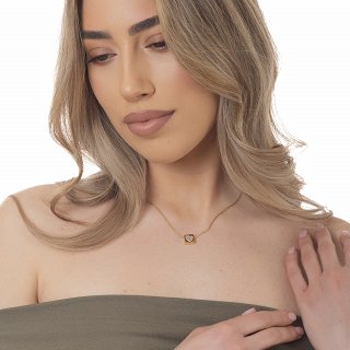 Oxzen γυναικείο ατσάλινο κολιέ με καρδιά