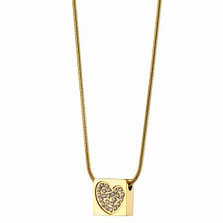 Oxzen γυναικείο ατσάλινο κολιέ με καρδιά