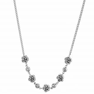 Oxzen γυναικείο ατσάλινο κολιέ τριαντάφυλλα