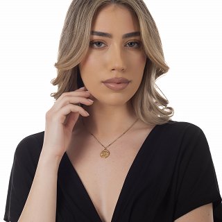 Oxzen ατσάλινο κολιέ με τον ήλιο της βεργίνας