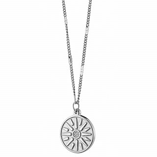 Oxzen ατσάλινο κολιέ με τον ήλιο της βεργίνας