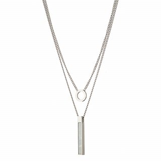 Oxzen ατσάλινο κολιέ διπλό