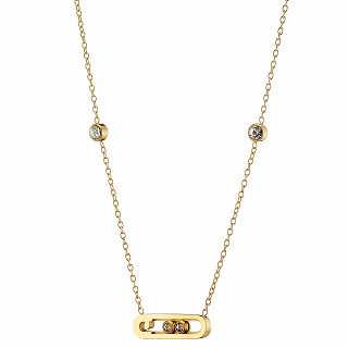 Oxzen ατσάλινο κολιέ με ζιργκόν