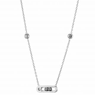 Oxzen ατσάλινο κολιέ με ζιργκόν