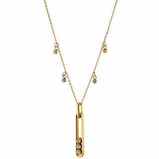 Oxzen ατσάλινο κολιέ μπάρα με ζιργκόν