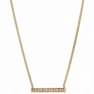 Oxzen ατσάλινο κολιέ μπάρα με ζιργκόν