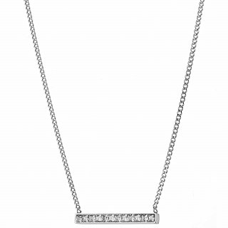 Oxzen ατσάλινο κολιέ μπάρα με ζιργκόν