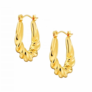 Oxzen σκουλαρίκια κρίκοι ατσάλινοι οβάλ