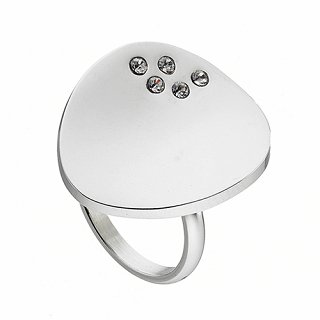 Δαχτυλίδι ατσάλινο με πέτρες ζιργκόν