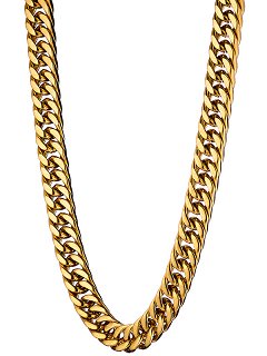Oxzen Cuban Link αλυσίδα λαιμού unisex ατσάλινη με πλάτος 1cm