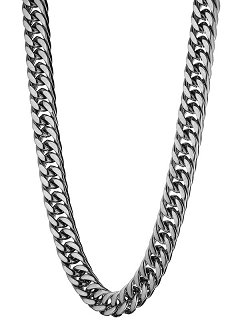Oxzen Cuban Link αλυσίδα λαιμού unisex ατσάλινη με πλάτος 1cm