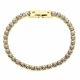 Βραχιόλι γυναικείο ριβιέρα με λευκά κρύσταλλα