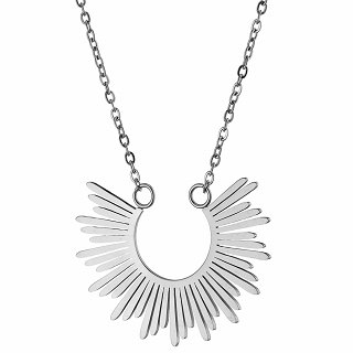 Κολιέ από ανοξείδωτο ατσάλι σε ασημί με ιδιαίτερο σχήμα