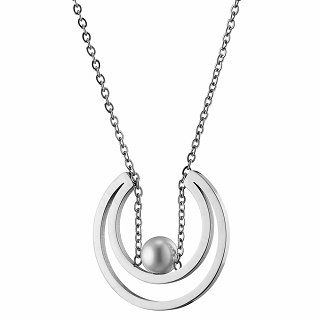 Κολιέ από ανοξείδωτο ατσάλι με πέρλα