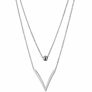 Κολιέ από ανοξείδωτο ατσάλι διπλό σε σχήμα V
