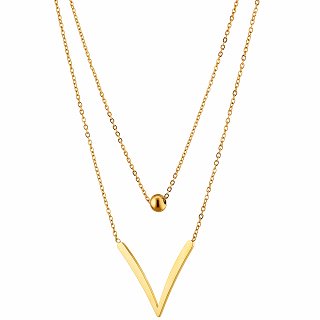 Κολιέ από ανοξείδωτο ατσάλι διπλό σε σχήμα V