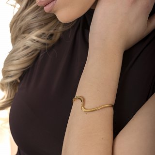 Oxzen βραχιόλι γυναικείο ατσάλινη χειροπέδα