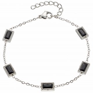 Oxzen ατσάλινο βραχιόλι με ζιργκόν