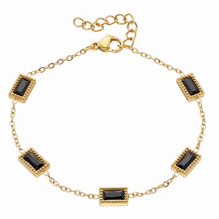 Oxzen ατσάλινο βραχιόλι με ζιργκόν