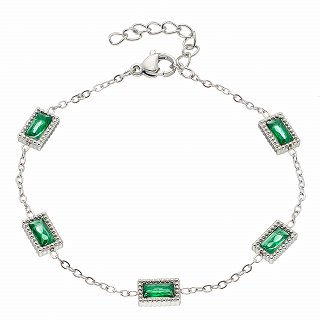 Oxzen ατσάλινο βραχιόλι με ζιργκόν