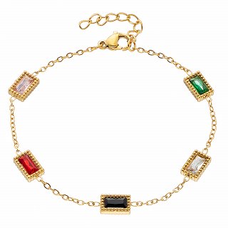 Oxzen ατσάλινο βραχιόλι με ζιργκόν