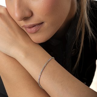 Oxzen βραχιόλι ατσάλινο Unisex ριβιέρα Tennis Iced Out με ζιργκόν 2mm