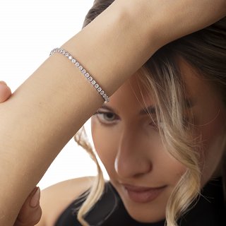 Oxzen βραχιόλι ατσάλινο Unisex ριβιέρα Tennis Iced Out με ζιργκόν 3mm