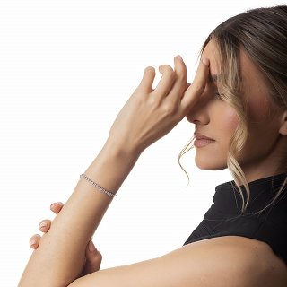 Oxzen βραχιόλι ατσάλινο Unisex ριβιέρα Tennis Iced Out με ζιργκόν 3mm